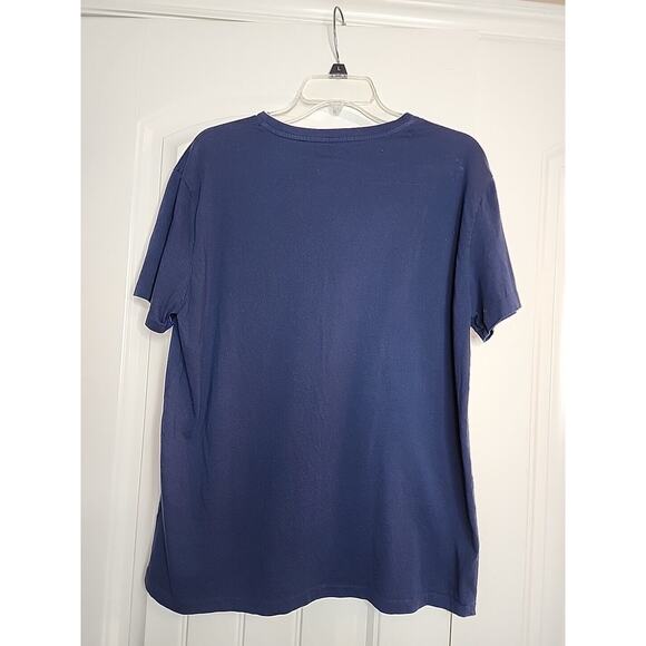 Polo Ralph Lauren Short Sleeve Vneck Navy Red Pony Size Large Mens - Picture 2 of 4